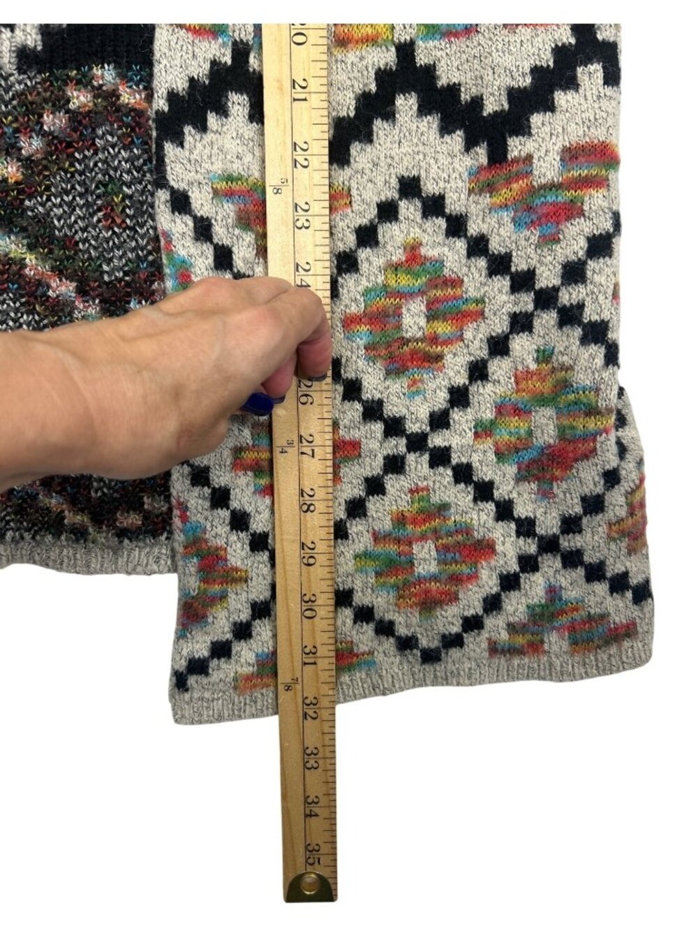 Dreamers by debut Open Cardigan Sz L Multicolor Aztec Geometric Southwest Knit - Picture 5 of 10